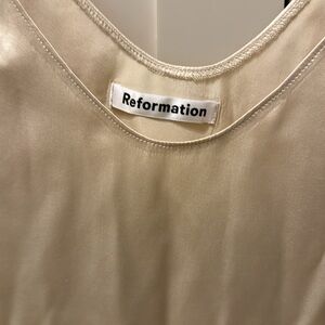 Reformation silk tank top, cream, size XS